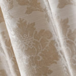 Royal Velvet Supreme Damask Pinch Pleat Back-Tab Curtain Panel Linen Multi