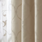 Royal Velvet Geneva Embroidered Rod Pocket Sheer Curtain Panel Fawn